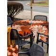 thumbnail image 5 of Outdoor Tablecloth with Umbrella Hole for Patio/Picnic/Party/Camping, Orange Black Flowers Waterproof Table Cloth Square Cover Washable, Modern Abstract Blooms Floral (60"x 60"), 5 of 8