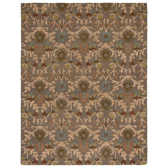 SAFAVIEH Cambridge Jone Geometric Wool Area Rug, Moss/Multi, 10' x 10' Square