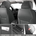 thumbnail image 4 of Fit for HONDA CIVIC 2009 Seat Cover, Faux Leather 5 Seats Full Set With Lumbar Support Non-slip, Gray and White Car Seat Covers, 4-Door Sedans Only, Upgrade the Car's Interior, 4 of 7