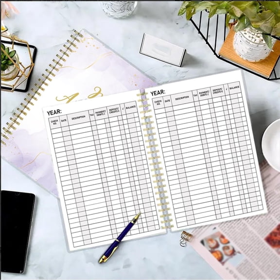 Clearance Under $4.4, 1 Pack Account Tracker Budget Notebook, Double Wire Binding Ledger Book, Personal Household Expense Savings Planner