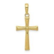 Quality Gold 10K Diamond-cut X Cross Pendant | Traditional Latin Cross Style | Men's | Women's | Pendants & Charms | 10k Yellow Gold | Size 28 mm x 14 mm