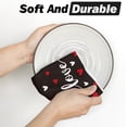 thumbnail image 6 of Black Heart Love Valentine''s Day Kitchen Towels Dish Towels, 18x26 Inch Anniversary Wedding Farmhouse Decoration Hand Towels Set of 2, 6 of 6