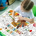 thumbnail image 6 of Thanksgiving Coloring Jumbo Poster Autumn Turkey Pumpkin Decoration Waterproof Background Wallpaper Tablecloth 72x31 Inches, 6 of 7