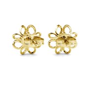Cate & Chloe Alexis 18k Yellow Gold Plated Flower Stud Earrings with Swarovski Crystals for Women