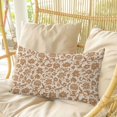 thumbnail image 4 of Brown Floral Pillow Covers, Linen Long Throw Pillow Case, Vintage Rustic Flowers Botanical Spring Holiday Pillow Protector Decorative Cushion Cover for Living Room/Bedroom 12" x 20", 4 of 8