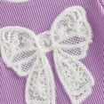 thumbnail image 4 of HAOTAGS Baby Girl Summer Set (0-24M),Breathable Butterfly Trim Waffle-Lace Butterfly Tee & Shorts Cute Trendy Infant Playwear 2-Piece Purple 12 Months, 4 of 9