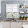 thumbnail image 6 of Half Window Curtains 24 Inches Long, Coastal Sage Green Window Treatment Curtain Drapes, Ocean Coral Starfish Shell Modern Short Curtains Tiers for Kitchen Over Sink, 27.5"x24", 2 Panels, 6 of 7