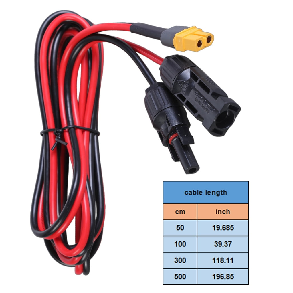 WINDLAND Portable 12AWG Solar Connectors to XT60 Adapter Cable for Connection to Car Power