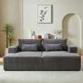 thumbnail image 3 of 87" Oversized Sectional Chaise Lounge With Reclining Bed, No Assembly, Grey Corduroy, Comfy Sleeper Chair For Living Room & Bedroom Assembly Required Lounge, Corduroy, 3 of 6