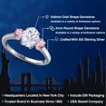 thumbnail image 2 of Gem Stone King 925 Sterling Silver Pink Lab Grown Diamond Ring Set with Moissanite (2.00 Cttw), 2 of 7