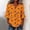 A07 Orange, variant on JOANKDMI Women's Pastel Moon and Bat Theme Cute 3/4 Ruffle Sleeve Casual Shirt for October Carnival Party Stylish Halloween Dress Up Novelty Graphic Blouse