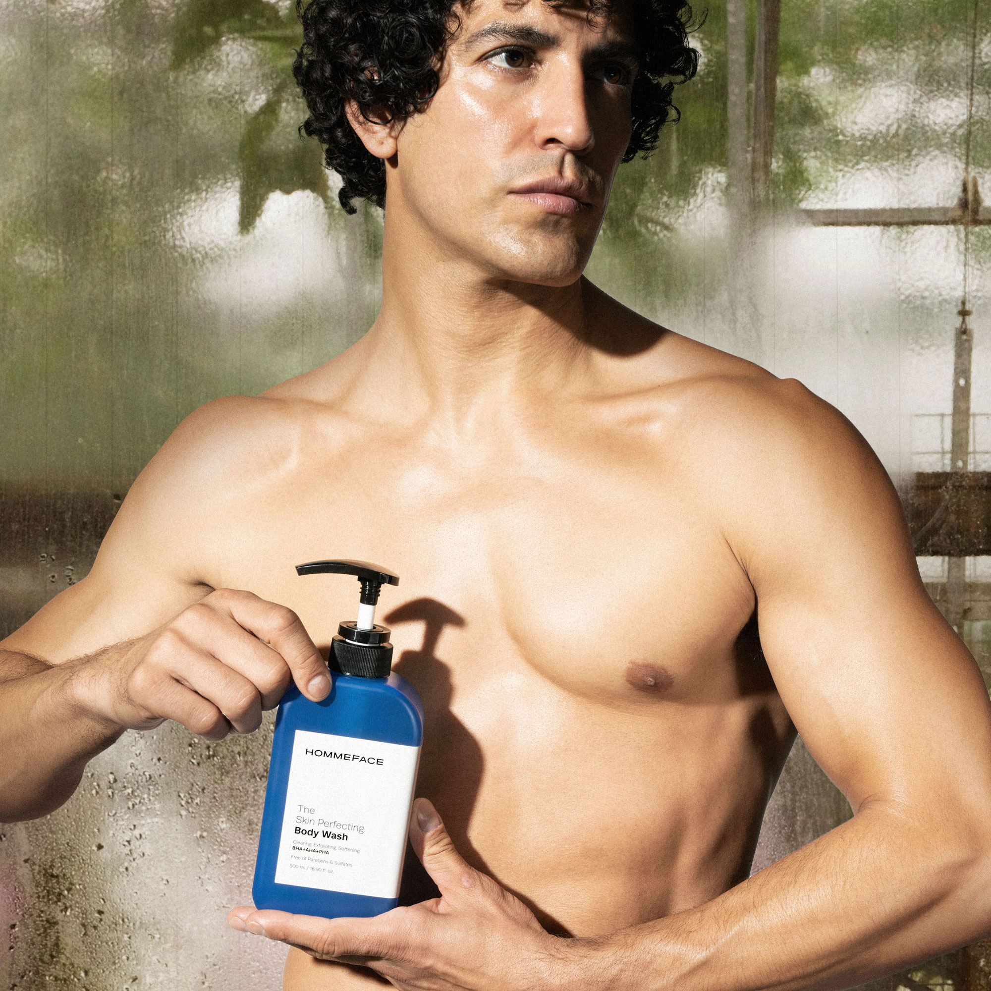 HOMMEFACE Men’s The Skin Perfecting Body Wash with Pump - Korean Skincare Technology for Body Acne with BHA, AHA, PHA, 16.9 fl. oz.