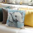 thumbnail image 3 of FCXZI Square Elephant Cushion Cover 100% Linen Pillow Case for Sofa 24x24in, 3 of 5