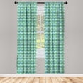 thumbnail image 4 of Ambesonne Tropical Window Curtains, Exotic Leaves Pineapples, Each 28" W x 63" L, Jade Green Dark Turquoise, 4 of 4