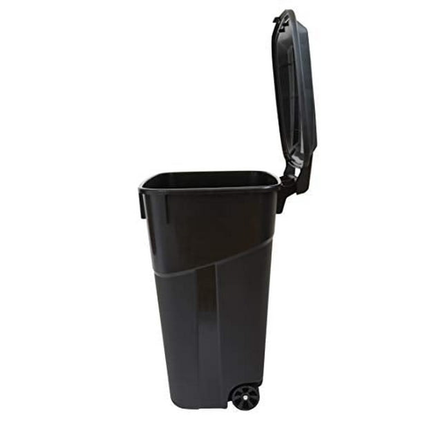 United Solutions 32 Gallon Wheeled offers Outdoor Garbage Can with Attached Snap Lock