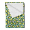 thumbnail image 2 of Pineapple Soft Flannel Fleece Blanket, Hawaiian Nature Theme with Pale Pink Hibiscus and Pineapples Among Green Leaves, Cozy Plush for Indoor and Outdoor Use, 50" x 60", Multicolor, by Ambesonne, 2 of 5