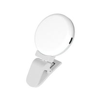 Kmdttou Outdoor Decorations Lights Ring Light, Selfie Light Rechargeable Large Capacity Battery Portable 60 LED Adjustables Brightness Clip On Light For Phone, Laptop, For Makeup