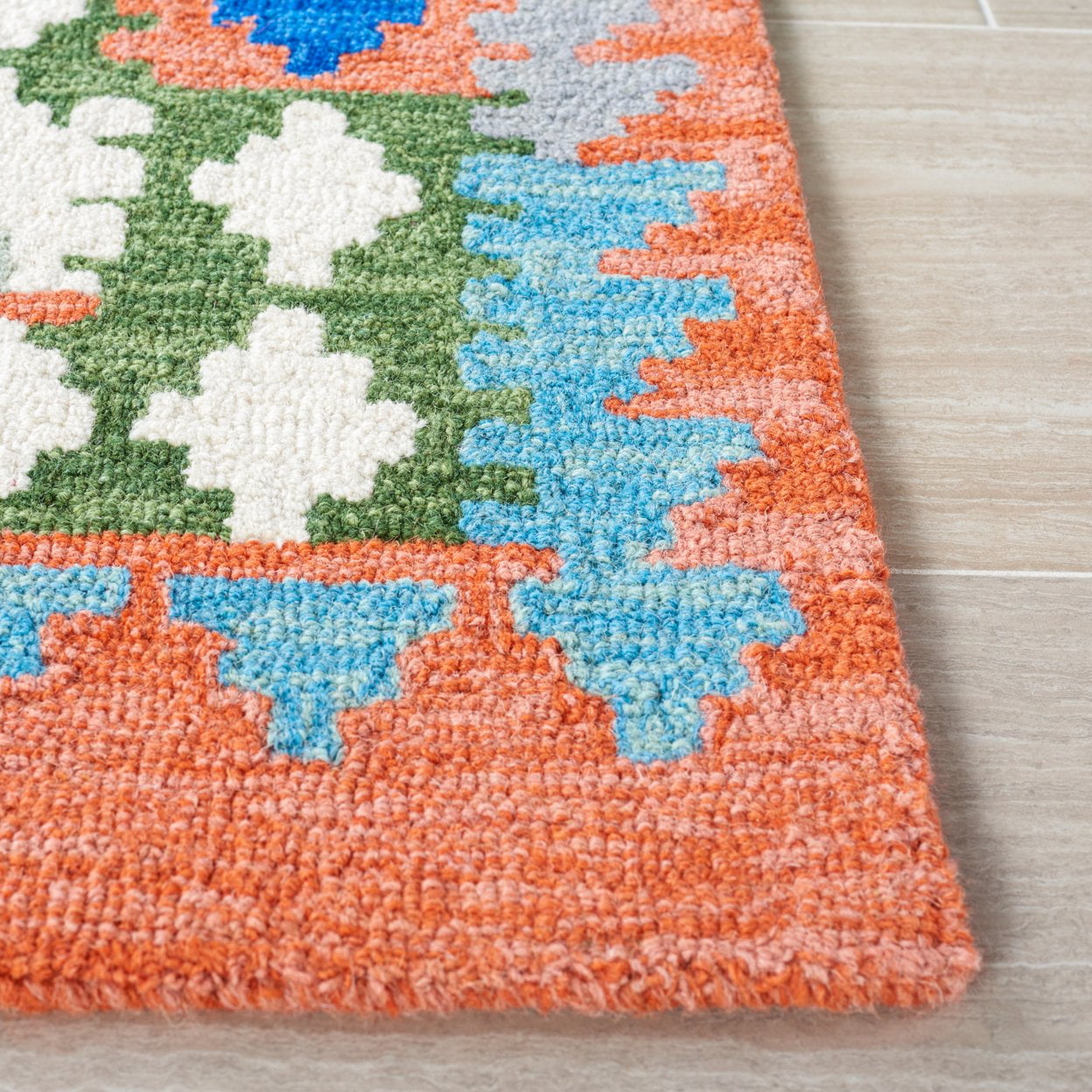 SAFAVIEH Aspen Damjana Geometric Area Rug, Orange/Blue, 5' x 8'