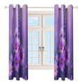 thumbnail image 4 of Vibrant Purple Floral Garden Window Blackout Curtain 3d Printed Blackout Curtain Bedroom Living Room Hotel Window 2 Panel Shade, 4 of 6