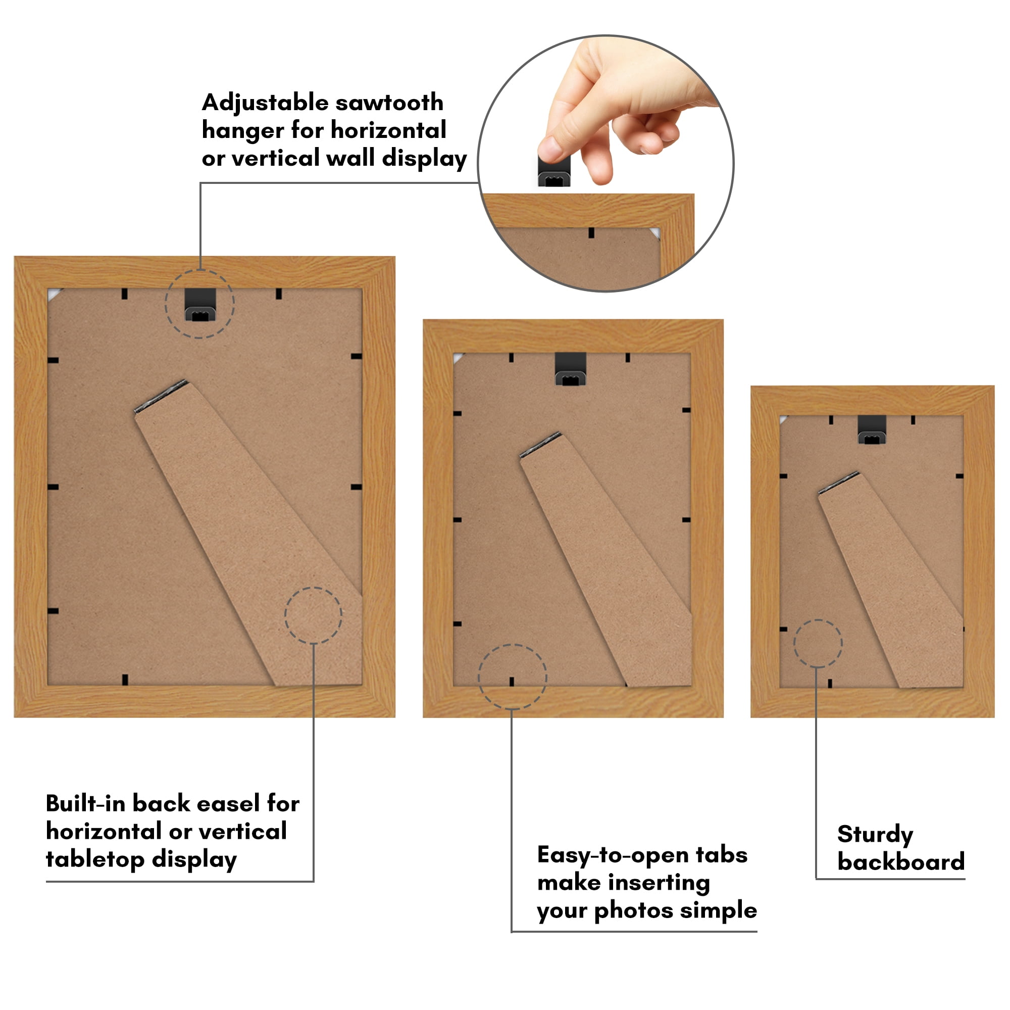 Americanflaf 10 Pack Picture Frame with Shatter-Resistant Glass 8x10, 5x7, 4x6 Gallery Wall Signature - Dark Oak