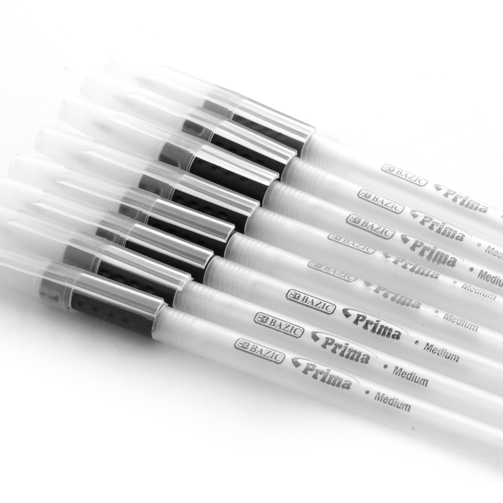 BAZIC Ballpoint Prima Black Stick Pens, Soft Grip 1.0 mm, (8/Pack), 1-Pack