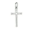 thumbnail image 1 of Sterling Silver 16" 1.2mm Box Chain Lined Christian Cross Pendant Necklace, 1 of 2