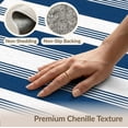 thumbnail image 6 of ODIKA 8'x10' Washable Area Rug Durable, Non-Slip Gingham Crisp Edged Rectangular Striped Bands Stripes Nautical for Living Room, Under Sectional, Family, 6 of 7