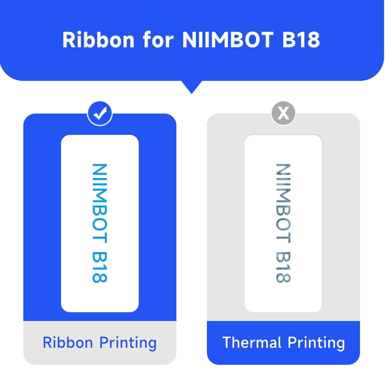 Niimbot Ribbon Marking Ribbon NIIMBOT B18 Replacement Labeling Ribbon - 53 FT White ...