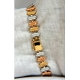 thumbnail image 4 of 1.50CT DIAMONDS BAR LINKED TRI-COLOR 18KT GOLD BRACELET SATIN BRUSH FINISH, 4 of 9