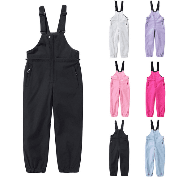 Kids Snow Pants Fleece Lined Waterproof Insulated for Boys Girls Winter Skiing Outdoor Activities Warm Windproof Trousers 3-13 Years