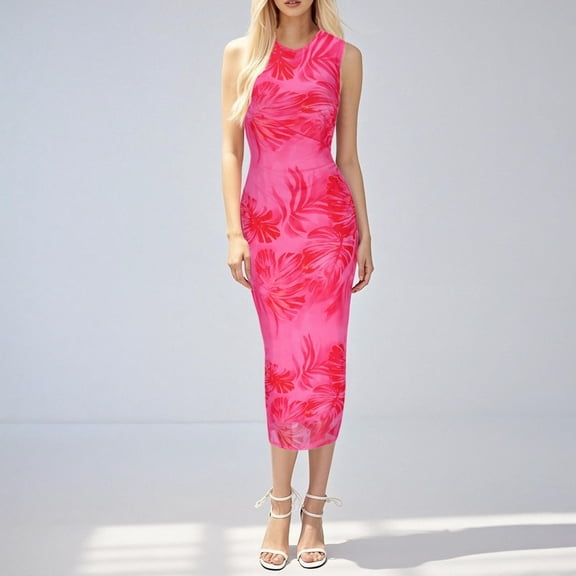 ATENAR Womens Dresses Lightweight Casual Dresses for Women Fashion Ladies Dresses Pink M