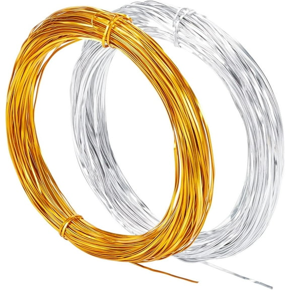 131 Feet 18 Gauge Flat Aluminum Wire 0.4mm Thick Gold Silver Cloisonne Enamel Wire for DIY Craft Jewelry Making