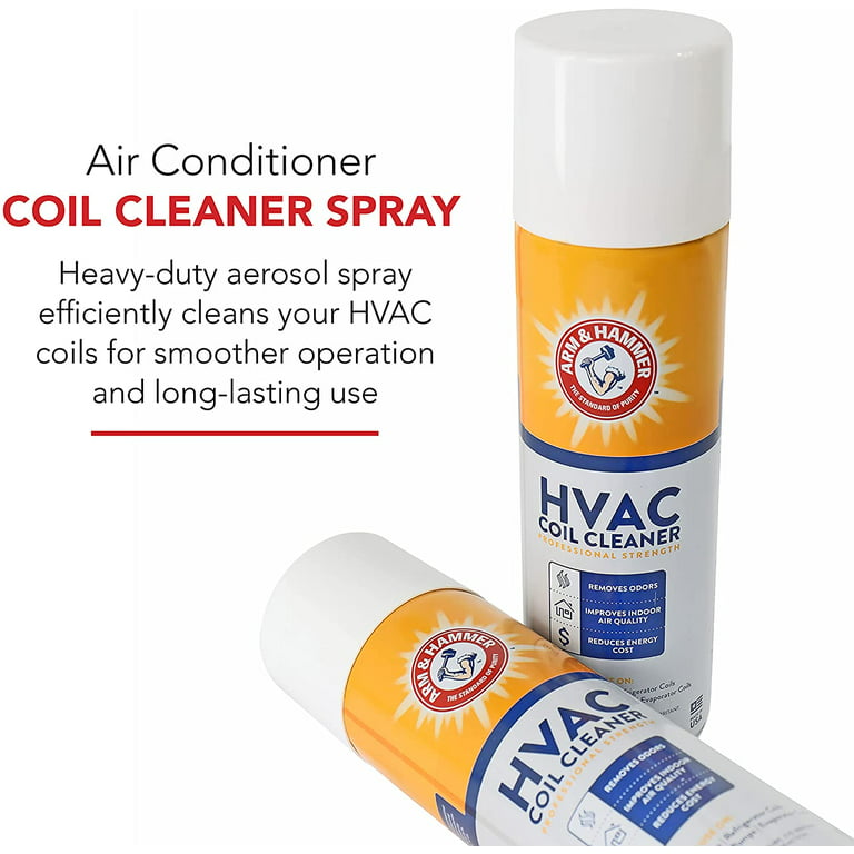 Arm & Hammer Biodegradable Aerosol Air Conditioner AC Coil Cleaner Spray, 19 Fluid Ounces, Clear