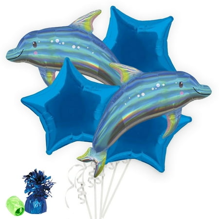 Iridescent Blue Dolphin Balloon Bouquet Kit