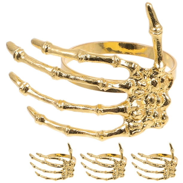 4 piezas Halloween Serviette Rings Anillos de servilleta de la servilleta con forma de palma de la palma Halloween Rings