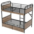 thumbnail image 6 of Leumius Twin XL over Twin XL Bunk Bed, Detachable Metal Bunk Bed with LED Light & Charge Station & Two Storage Drawers, Black, 6 of 11