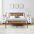 thumbnail image 1 of VECELO 3-Piece Bedroom Sets Metal Bed Frame and 2 Nightstands, 1 of 7