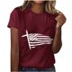 thumbnail image 5 of Camisetas de Manga Corta para las Mujeres, Blusa de Manga Corta de la Moda Del Día de la Independencia Hecha de Poliéster Cómodo para la Primavera Verano, Blusas de Manga Corta para las Mujeres, 5 of 7