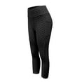 thumbnail image 5 of Prolriy Workout Leggings for Women Pocket Capri 3/4 High Waist Elastic Opaque Plus Size Sports Leggings with Side Pockets Gym Leggings for Women Tummy Control Compression Yoga Pants Women Black S, 5 of 6
