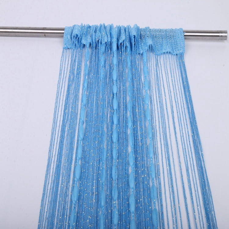 Rod‑Pocket Purple Beaded Glitter String Curtain, Decorative Fringe Room Divider Curtain-Champagne39"W x 78"L