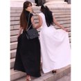 thumbnail image 4 of White Sleeveless High-Neck Fitted Pleated Maxi Dress For Women, 4 of 5