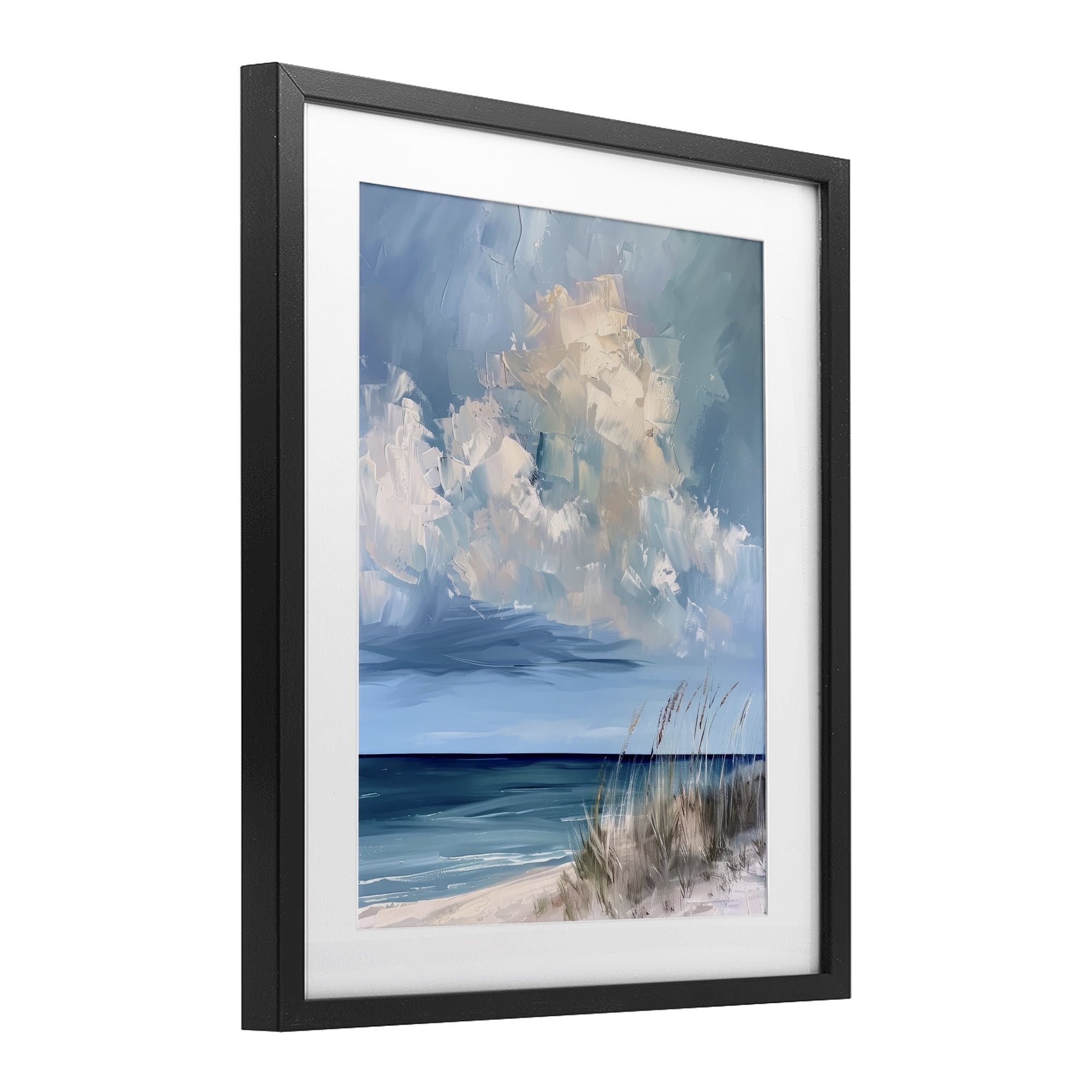 Stupell Industries A Storm Is Coming on Beach Black Framed Print Under Glass, design by Petal Prints Design
