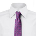 thumbnail image 2 of Abstract Necktie, Funky Round Floral Motif, Dress Tie, 3.7", Blue Violet Pink, by Ambesonne, 2 of 3