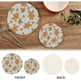 thumbnail image 4 of SKYSONIC 2Pcs Trivet Pot Holder, Gingerbread Men Snowflakes Round Woven Potholders Set Cotton Braided Hot Pads Coasters Table Mats for Cooking and Baking, 4 of 7