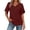 Wine, variant on Kukoosong Women's Casual V-Neck Short Sleeve Crop Top with Ruffle Detail Solid Color Polyester Active Fit T-Shirt Women's T-Shirts