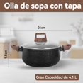 thumbnail image 2 of NOVRY Olla Alta Antiadherente 4.1L,Olla Sopera con Tapa de Vidrio,Libre de PFOA,Cacerola con Mangos Ergon&oacute;micos,Apto para Estufas, Inducci&oacute;n,Gas y Cer&aacute;mica,F&aacut, 2 of 7
