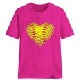 thumbnail image 4 of Summer Saving Wycnly Womens Tops Summer Short Sleeve Round Neck Heart Print Tee Shirts Casual Loose Fit Ladies Breathable Pullover Blouses Hot Pink l Clearance Under $5, 4 of 4
