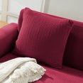 thumbnail image 4 of Funda de almohada cuadrada con cómodas rayas decorativas de grano de maíz y pana suave, 4 of 5