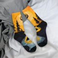 thumbnail image 5 of Cauagu Sunset River Pine Trees Print Crew Socks for Women and Men,Adult Athletic Running Socks 1-Pair Sports Socks Work Gear Socks with Moisture Wicking, 5 of 6