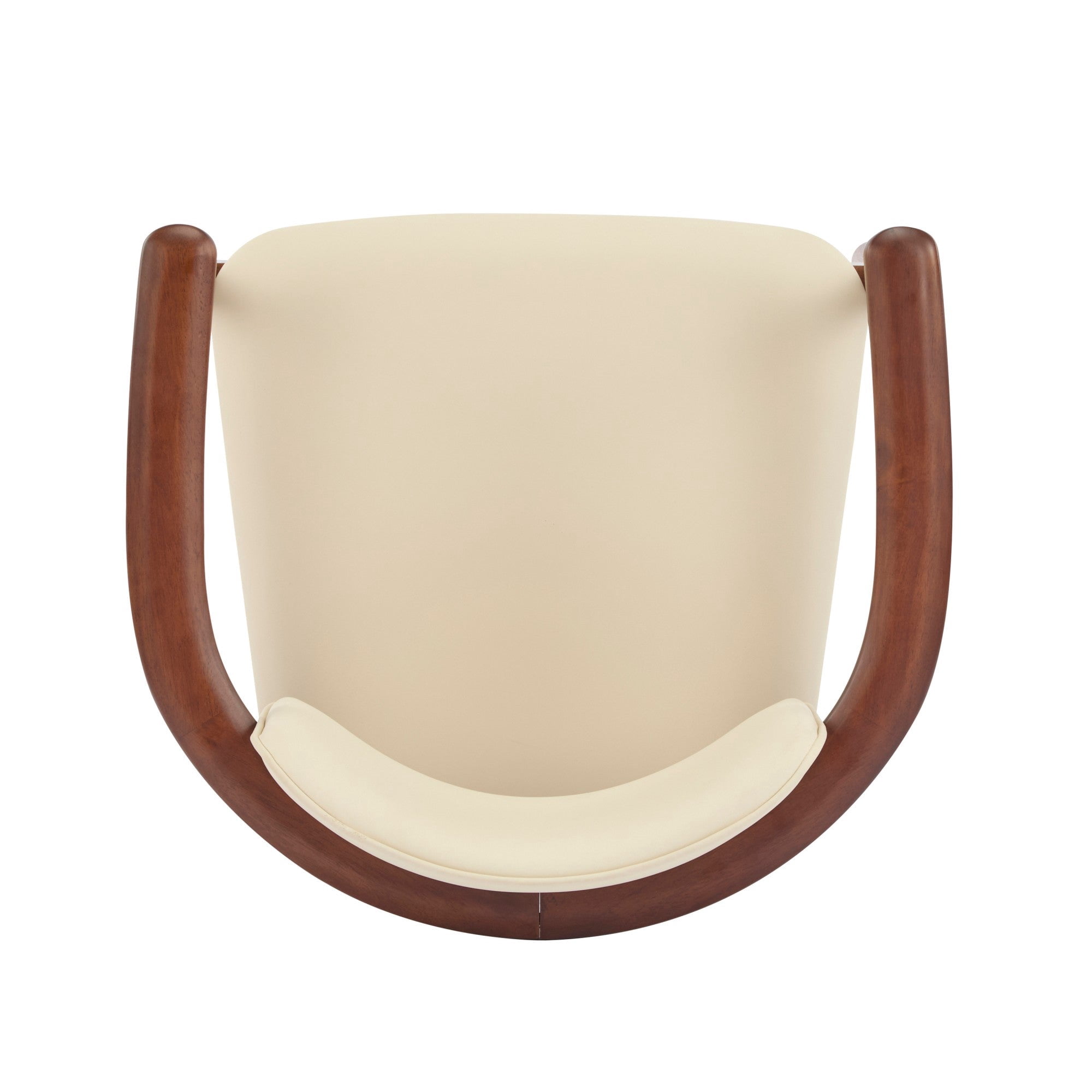Sailvan Set of 2 Wood Dining Chairs,Mid-Century Modern Kitchen Chairs with Beige PU Leather Cushions & Dark Walnut Frame,300lb Capacity,Beige